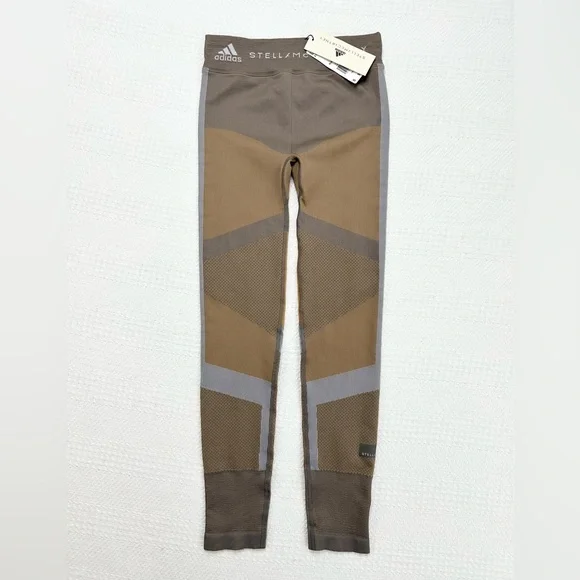 Stella McCartney Adidas Run Knit Tight Size Small, Tan/Taupe, Gray NWT - Picture 2 of 14